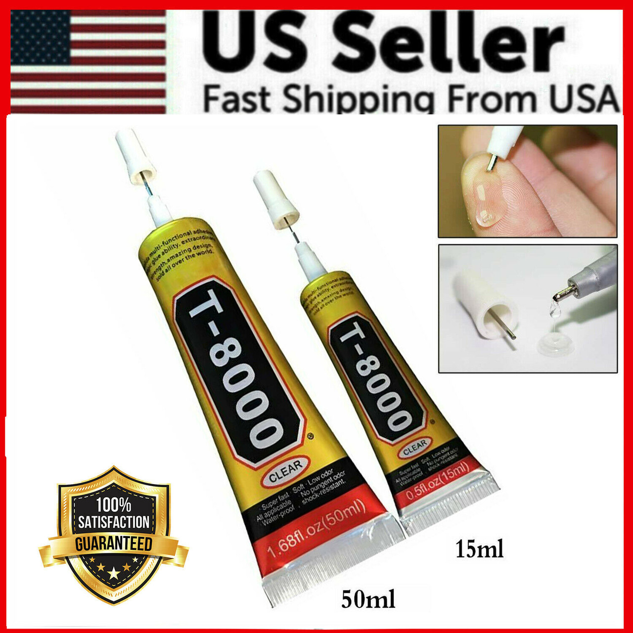 50ML / 15ML Rhinestone Glue T-8000 Multi-Purpose Adhesive Jewelry Nails Phone US