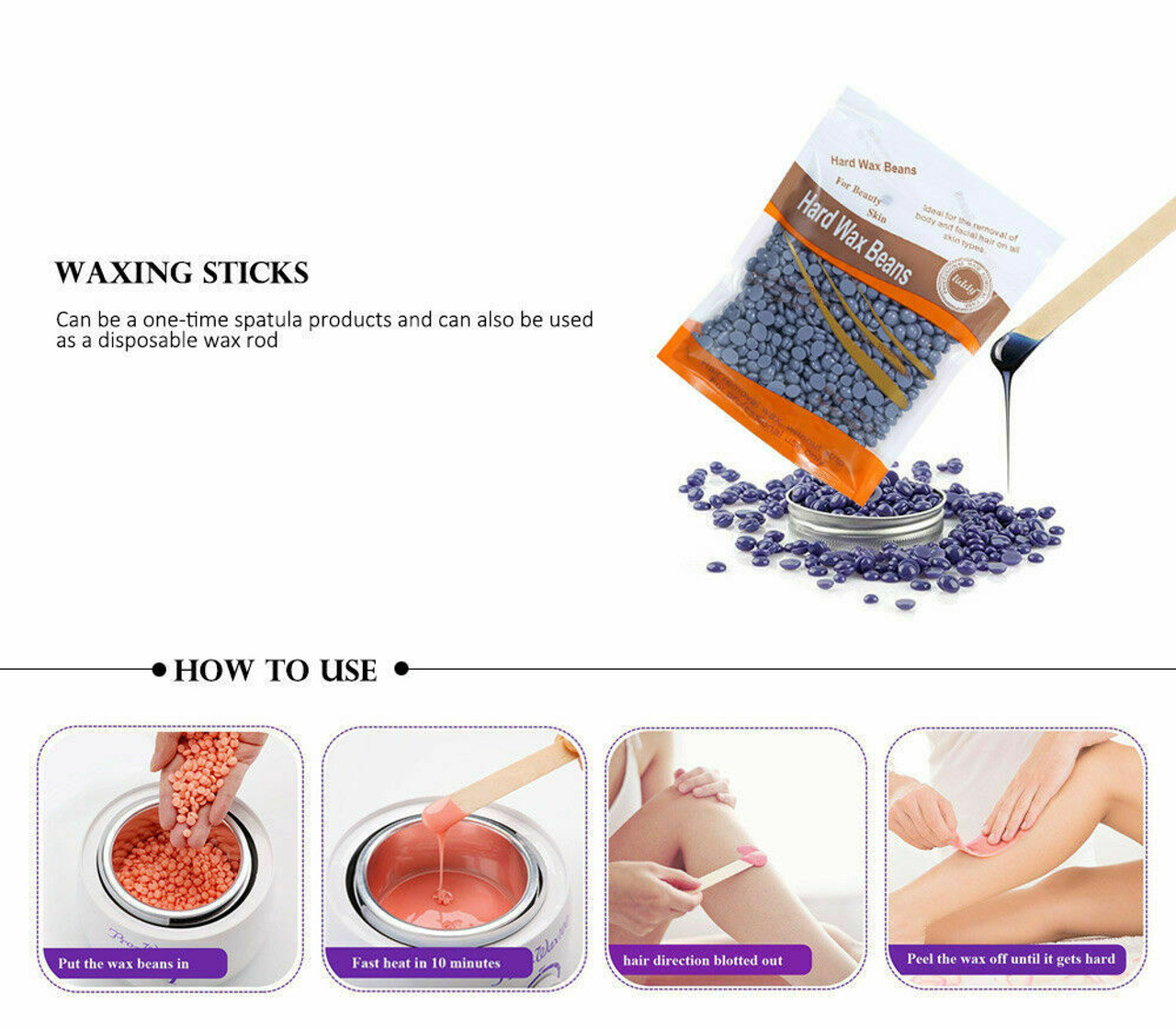 Professional Wax Warmer Heater Hair Removal Depilatory Home Waxing Kit Beans US