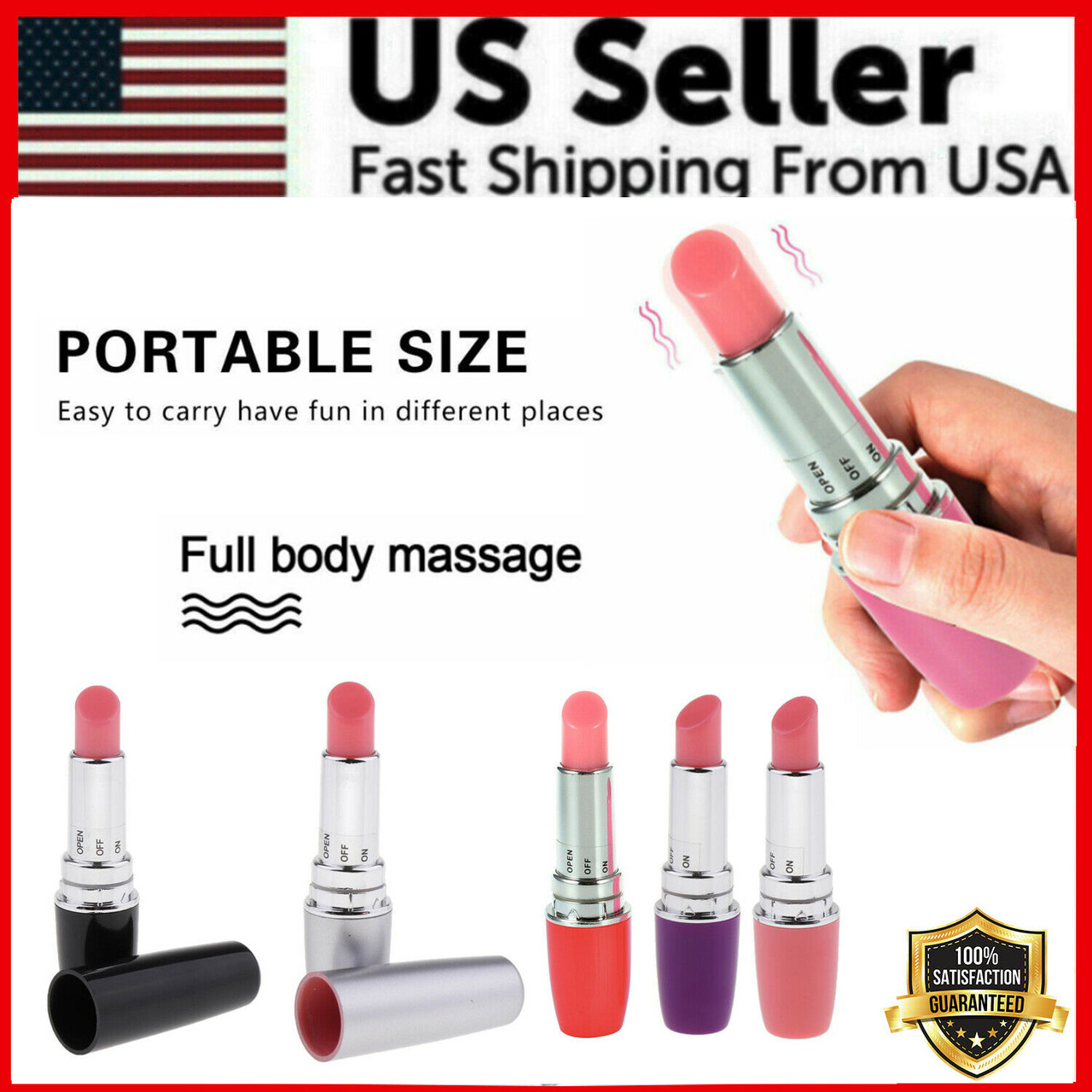 Lipstick Style Female Personal Relaxing Massager Mini Vibrating Massage Vibrator