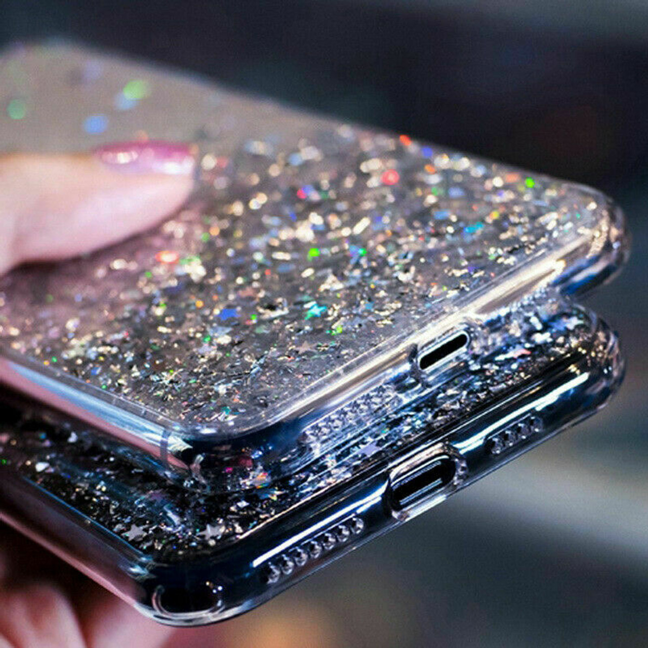 Samsung Galaxy S10 S20 Plus Note 10 Bling Glitter Clear Cute Phone Case Cover