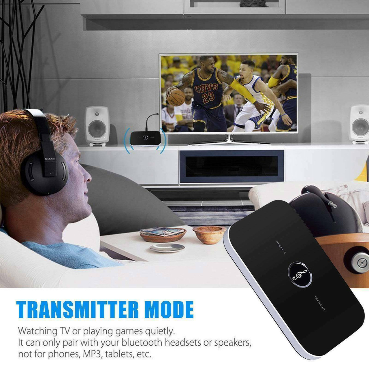 2in1 Bluetooth Transmitter & Receiver Wireless A2DP Home TV Stereo Audio Adapter