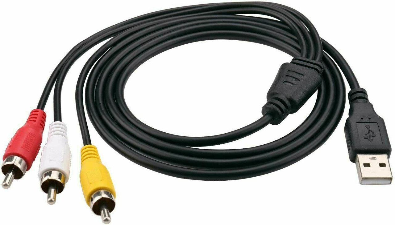 3 RCA To USB Aux Audio Video Adapter AV Converter Cable Cord Link RBB US Stock