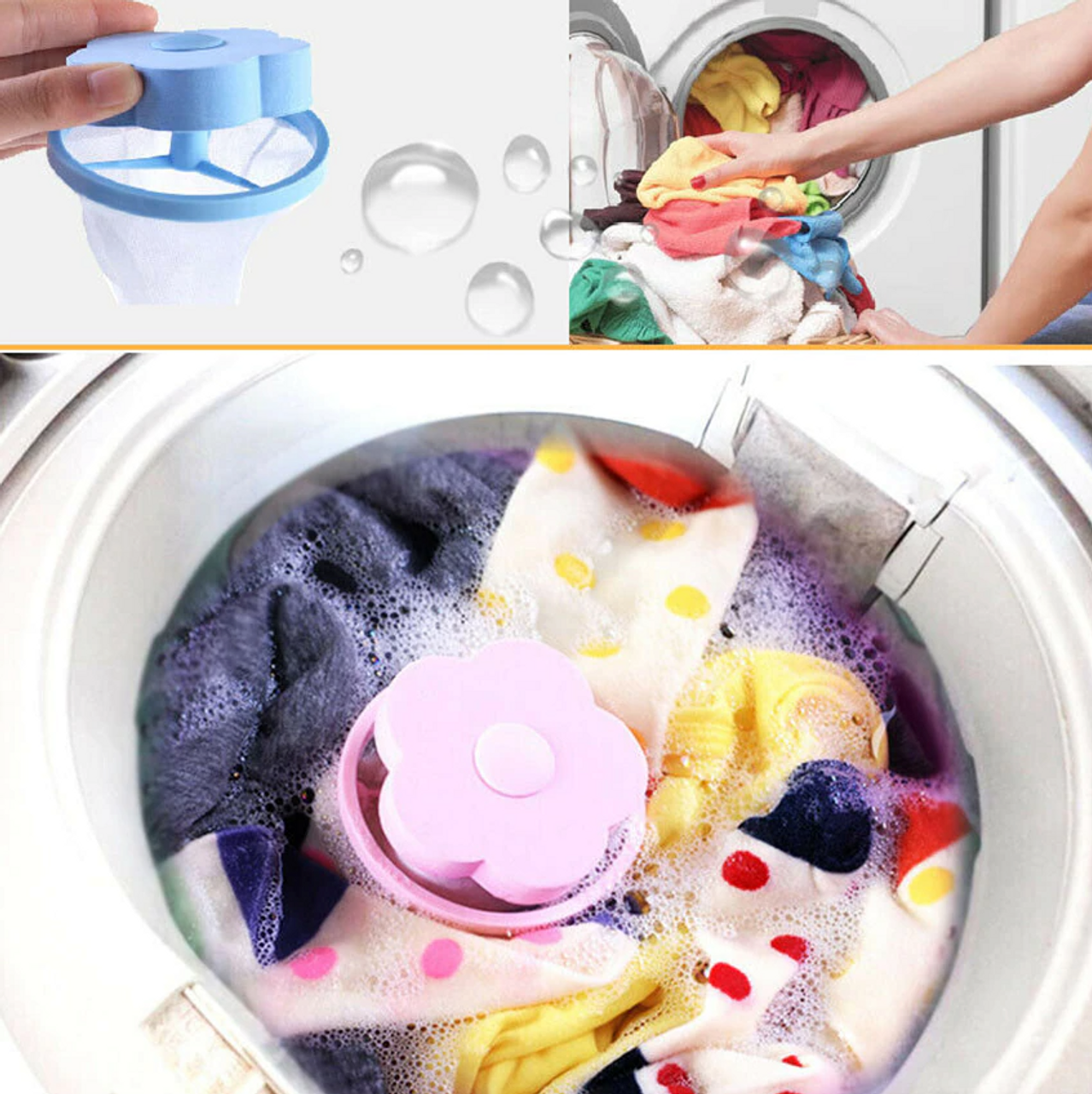 2 Pcs Floating Pet Fur Catcher Laundry Lint Pet Hair Remover For Washing Machine