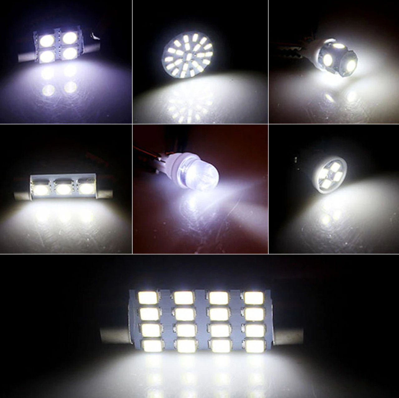 28pcs Car Interior White Combo LED Map Dome Door Trunk License Plate Light Bulbs