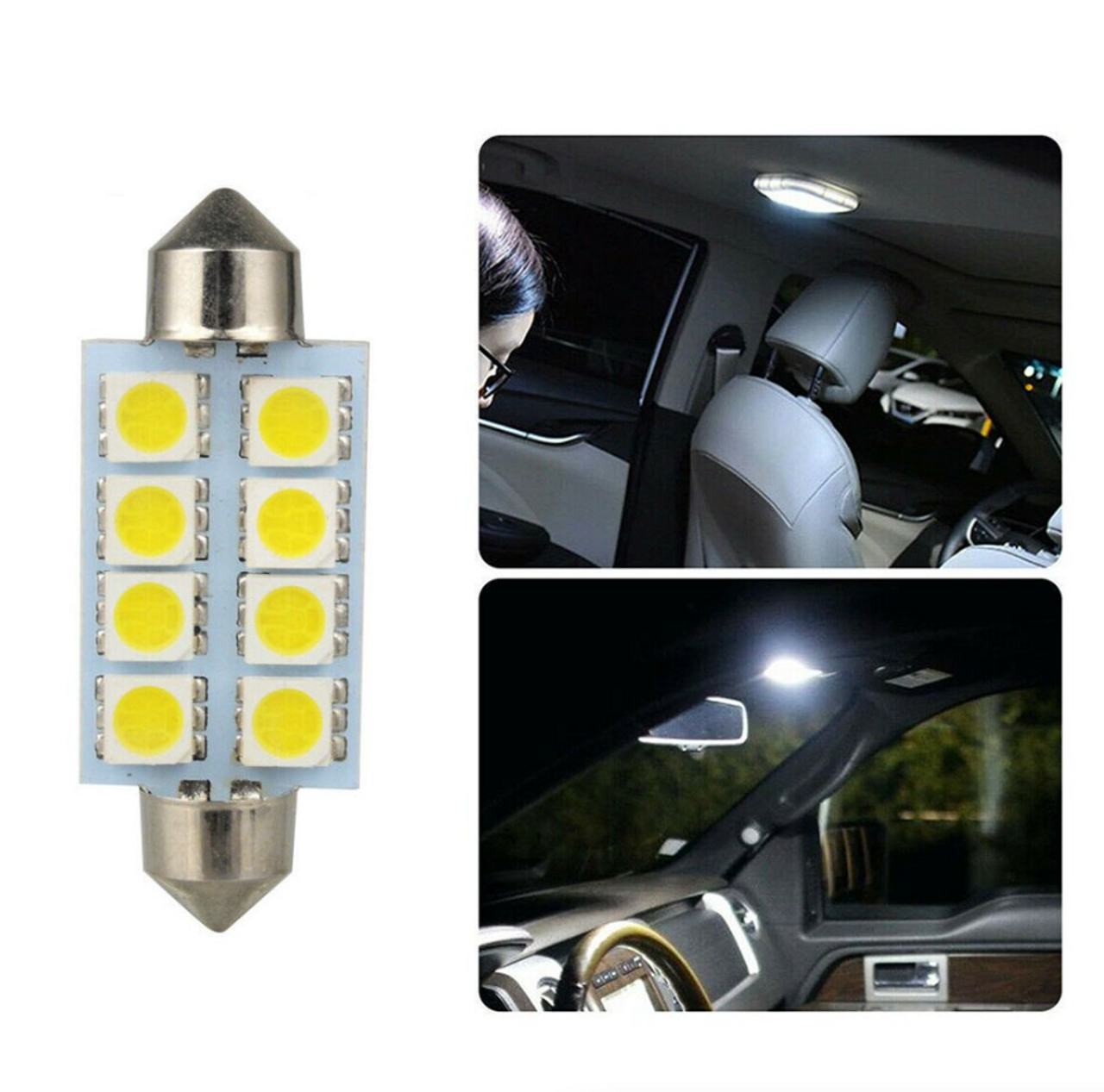 14Pcs T10 36mm LED Interior Car Accessories Kit Map Dome License Plate Lights