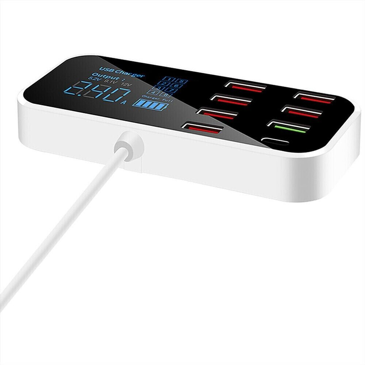 Multi USB 8-Port Fast Desktop Hub Wall Charger Charging Station Quick Charge 3.0