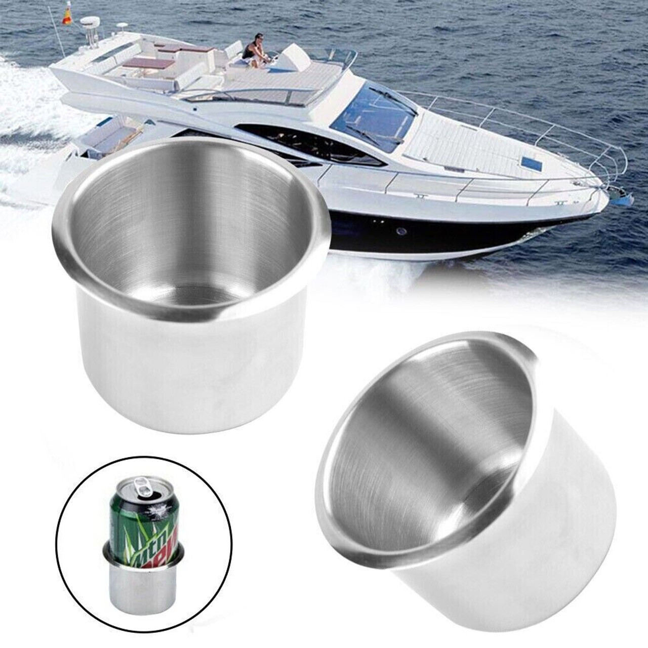 Universal Stainless Steel Cup Drink Holders for Car Boat Truck Marine Camper RV