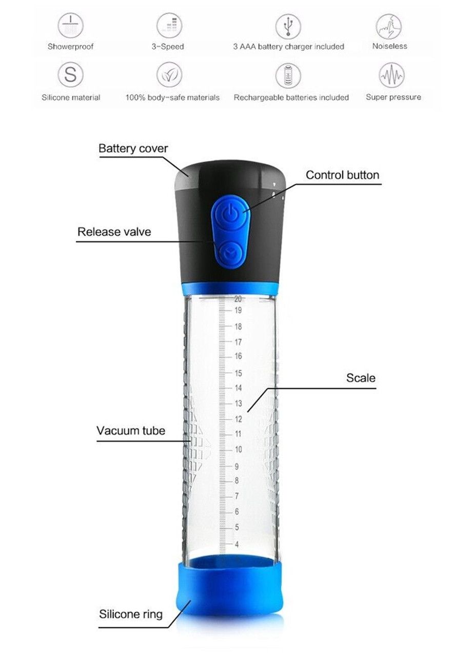 Vacuum Penis Pump For Male ED Enhancement Erectile Enlargement Penis Enlarger BG