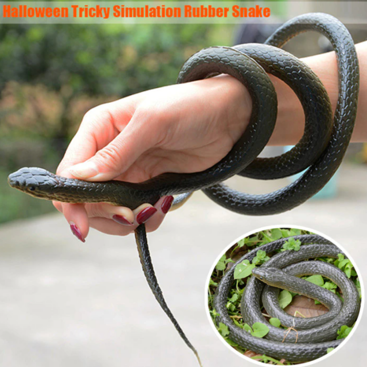 52" Fake Realistic Snake Lifelike Scary Rubber Toy Prank Party Joke Easter Gift