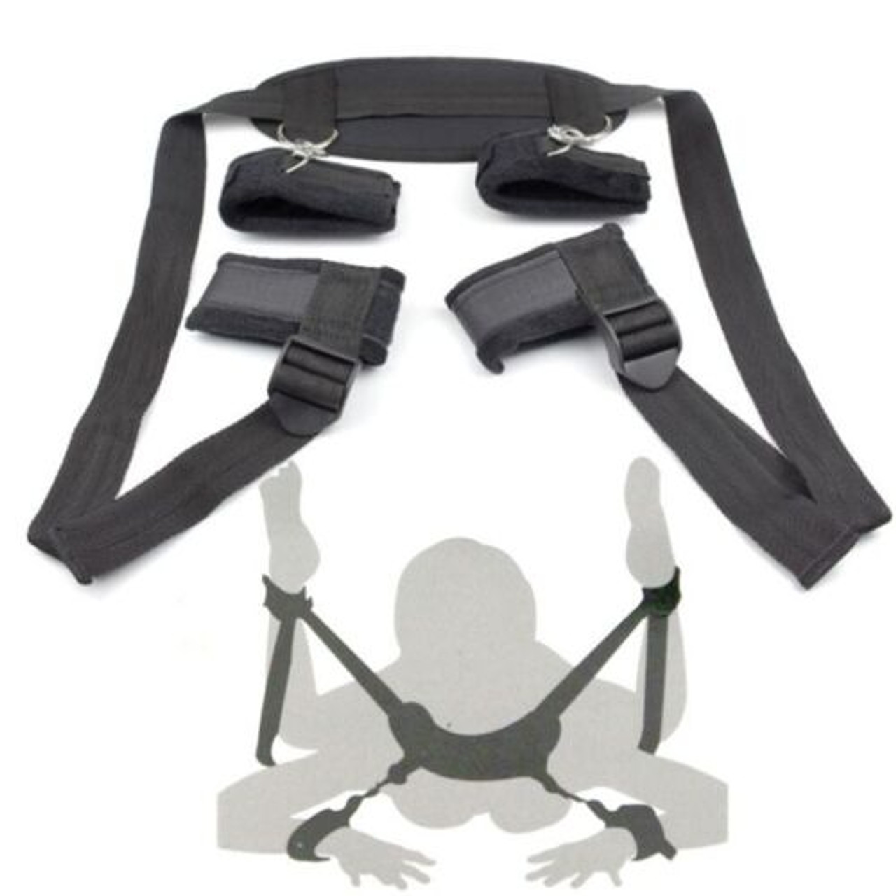 Restraint System Strap Hand & Ankle Cuffs Strap Sex Toy Couple BDSM Bondage Kit