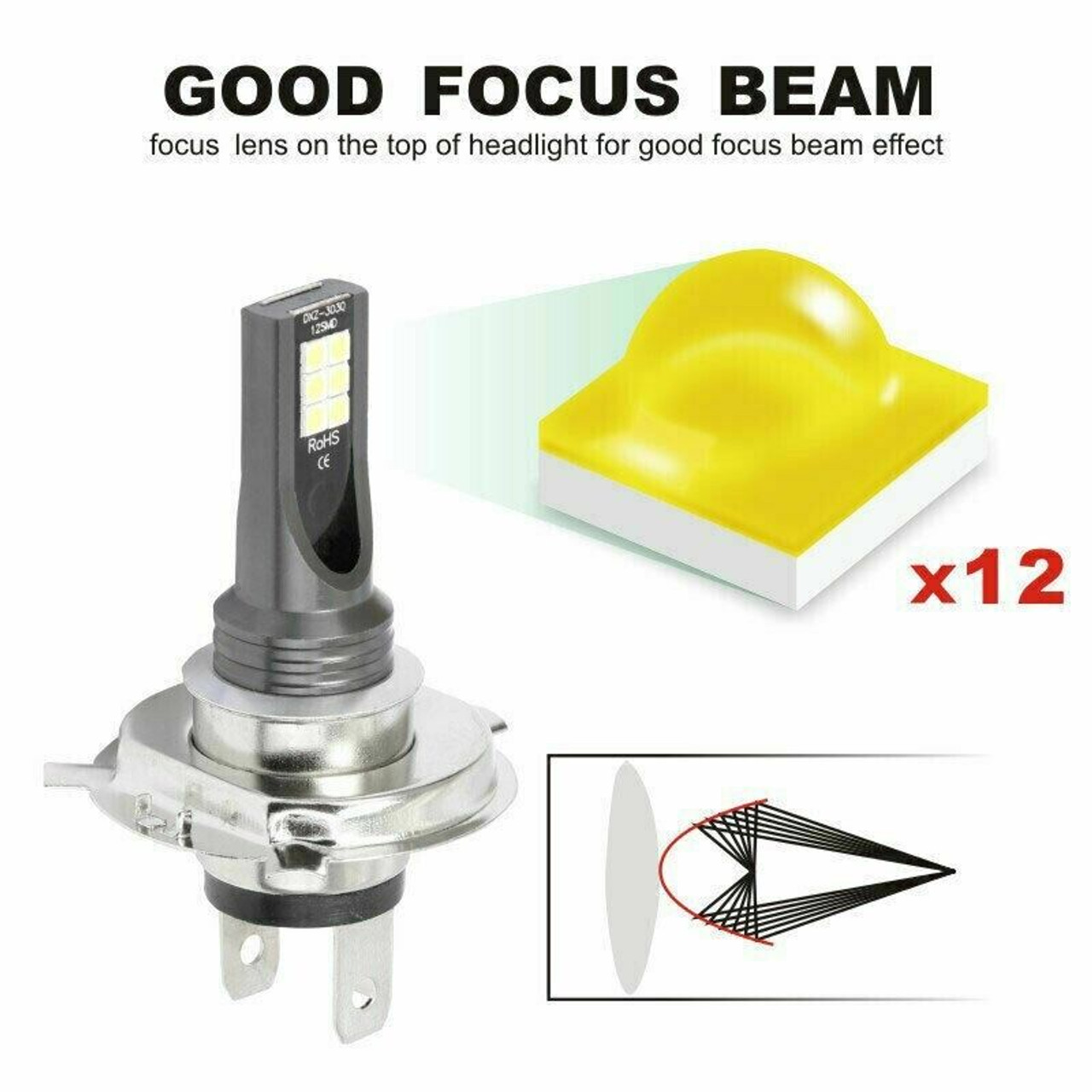 4x 9005 9006 LED Combo Headlight Bulbs High Low Beam Kit 6000K Xenon Super White