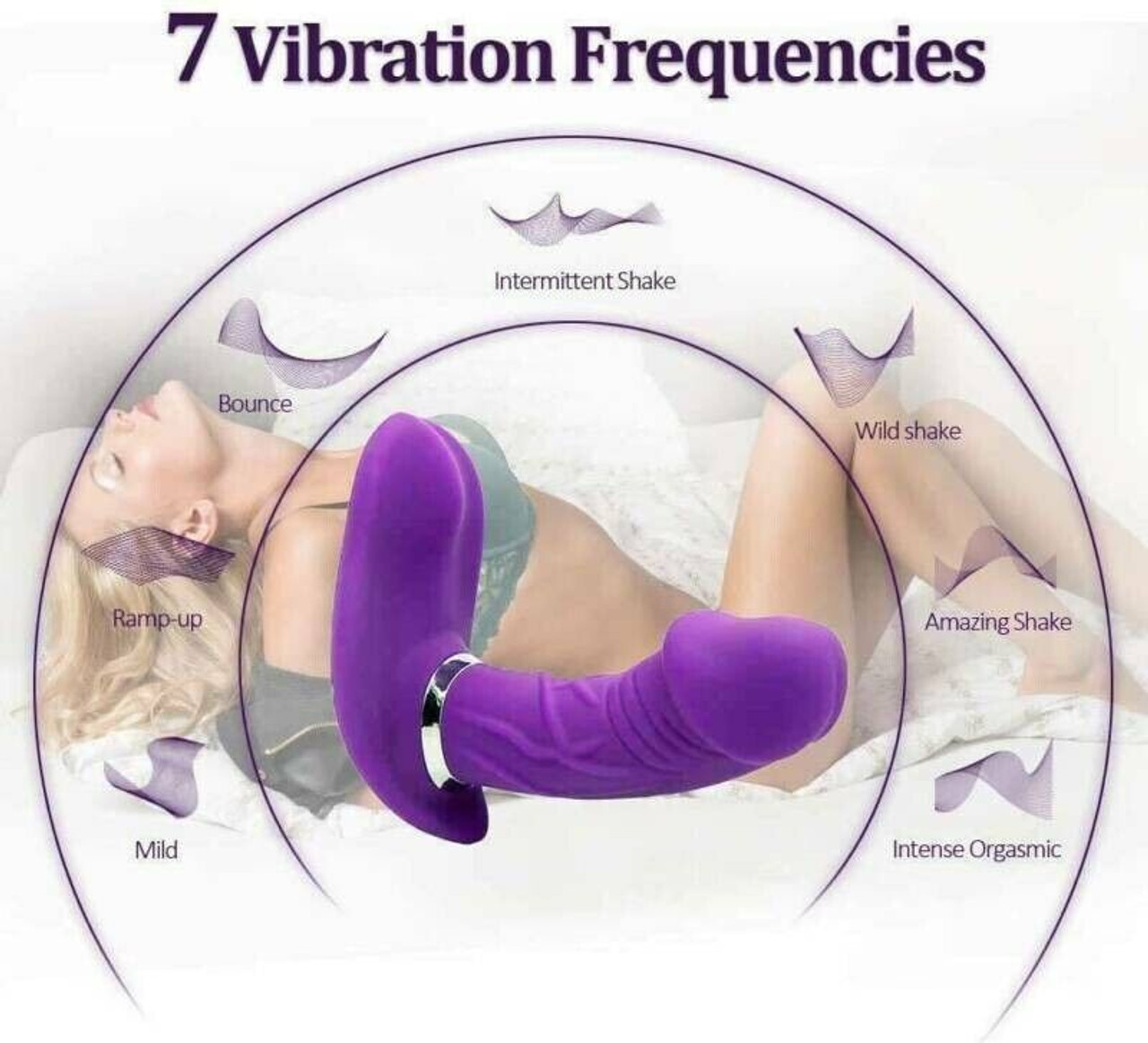 Wearable G-Spot Clit Vibrator Dildo Thrusting Massager Adult Sex Toys For Women