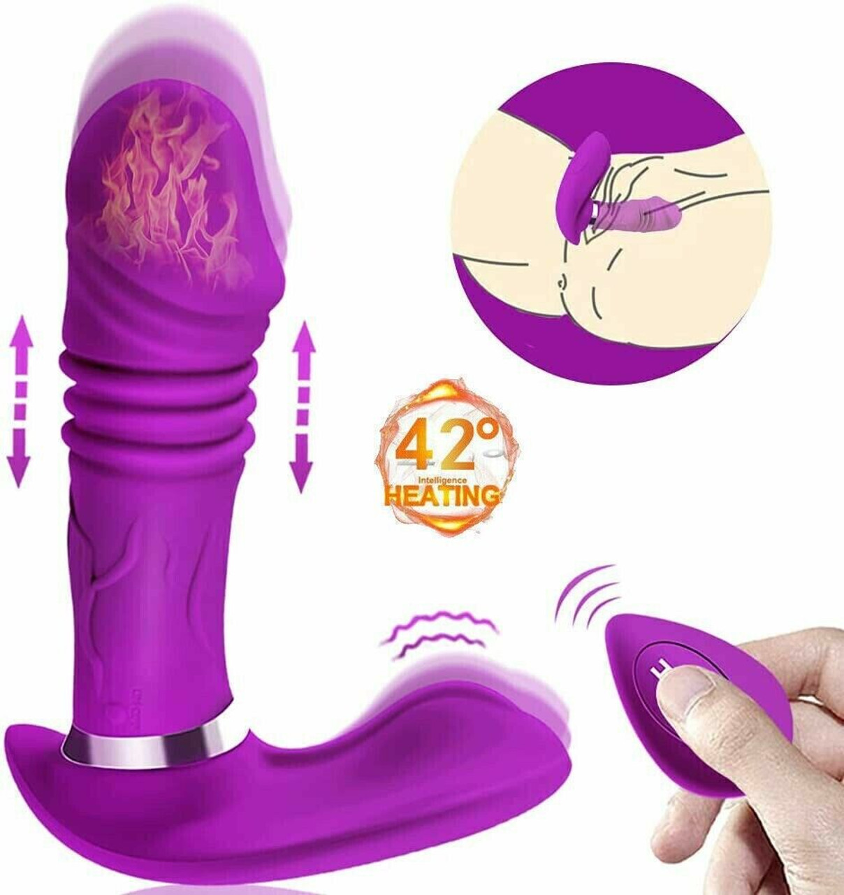 Wearable G-Spot Clit Vibrator Dildo Thrusting Massager Adult Sex Toys For Women