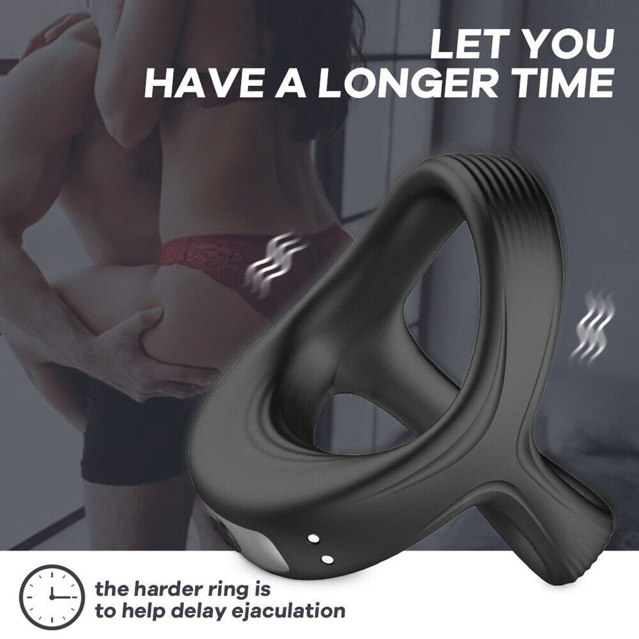 Vibrating Penis Cock Ring Stronger Erection Testicles Stimulates Sex Toy For Men