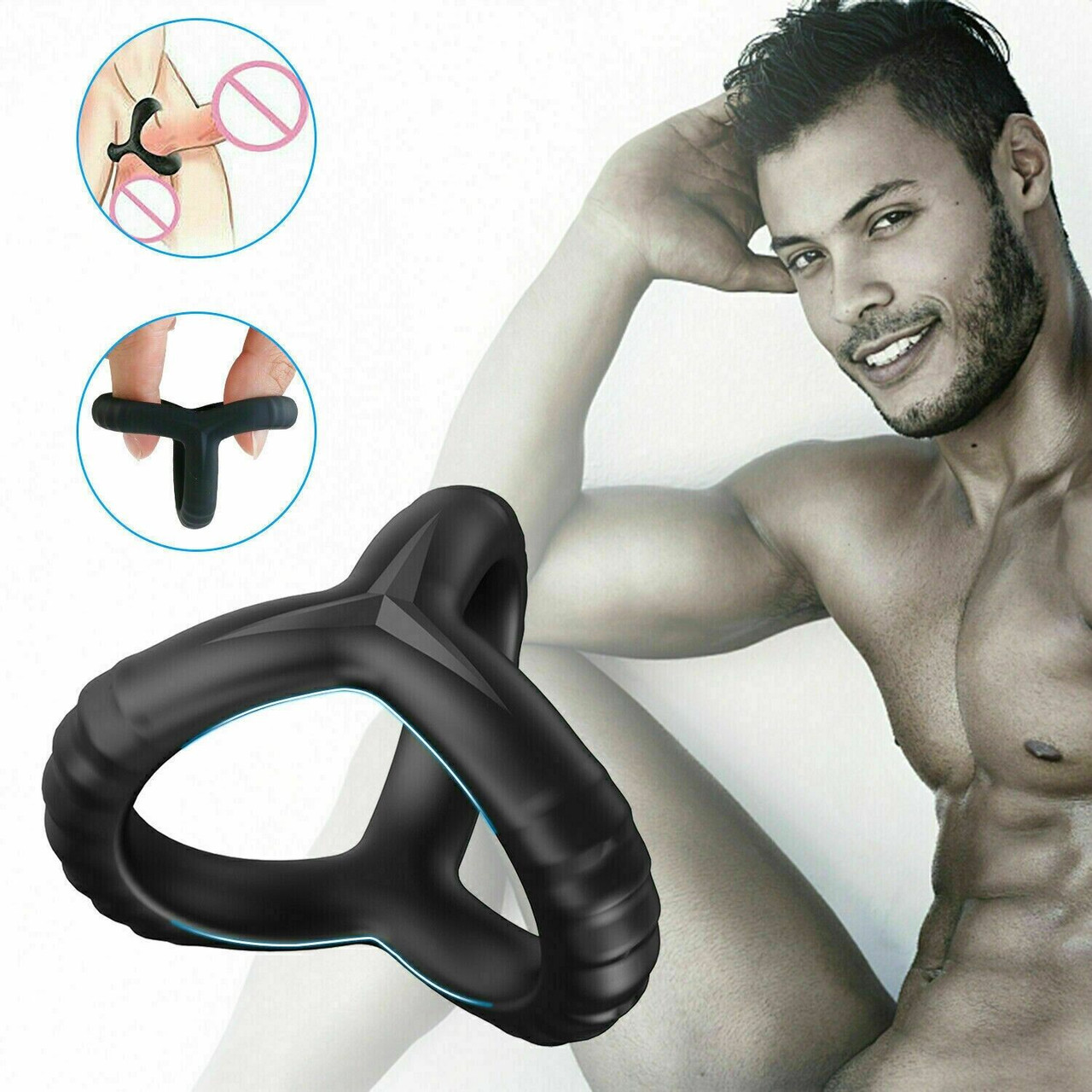 Silicone Cock Ring Penis Longer Harder Stronger Erection Adults Sex Toys For Man