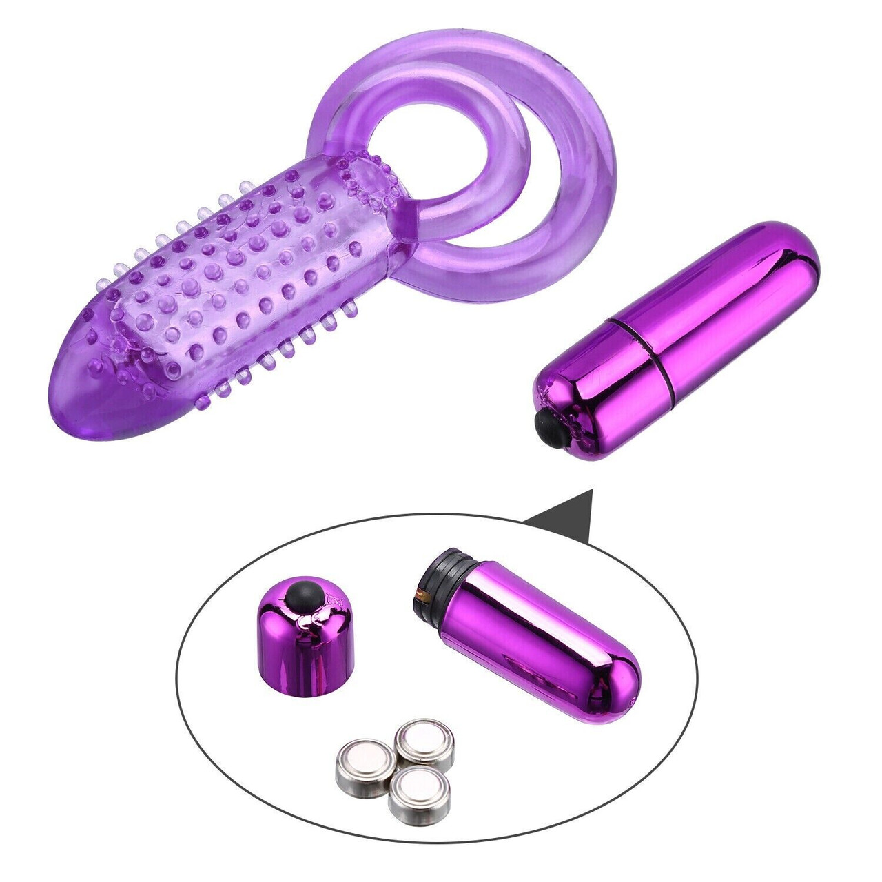 Vibrating Penis Cock Ring Dual Clit Stimulator Couple Sex Toys For Men Enhancer