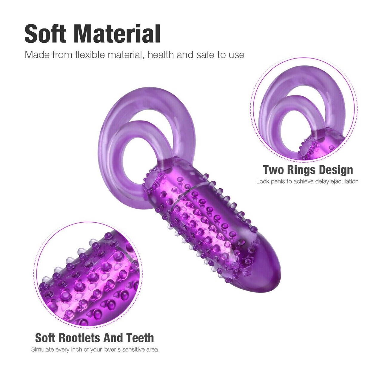 Vibrating Penis Cock Ring Dual Clit Stimulator Couple Sex Toys For Men Enhancer