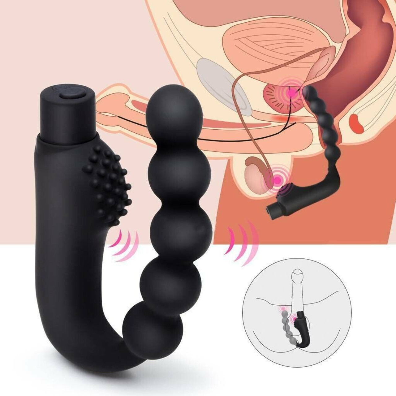 Anal Prostate G Spot Vibrator Massager Butt Plug Vibrating Dildo Sex Toy For Men