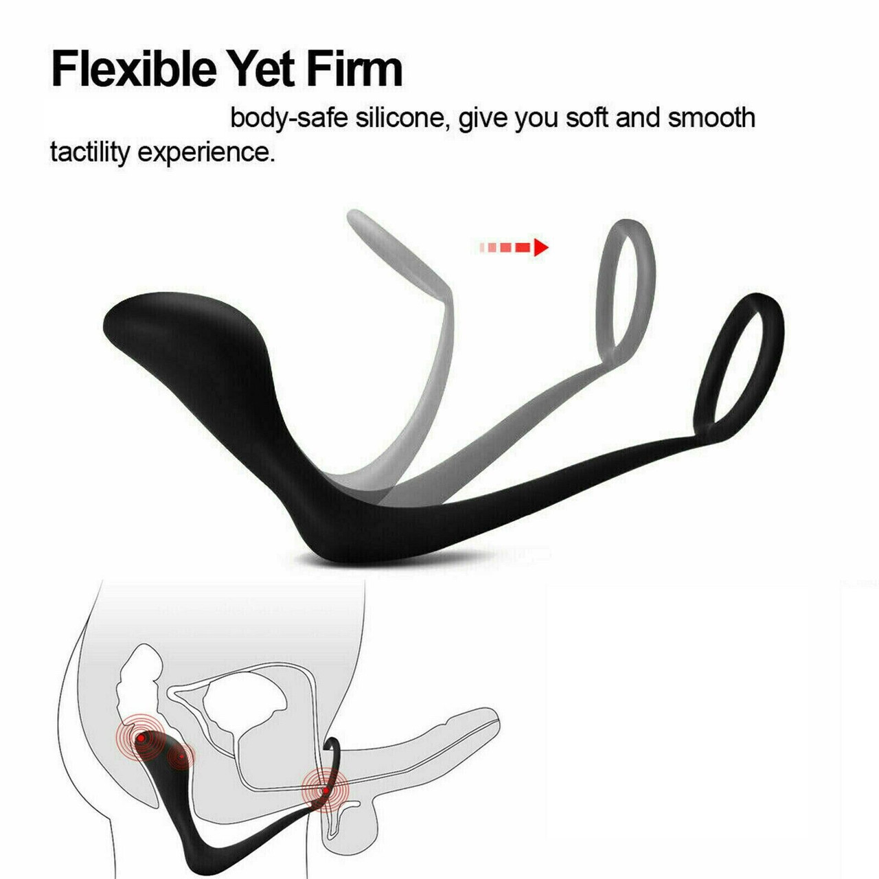 Male Prostate Massager Anal Butt Plug Penis Cock Ring Sex Toys For Men Women Gay