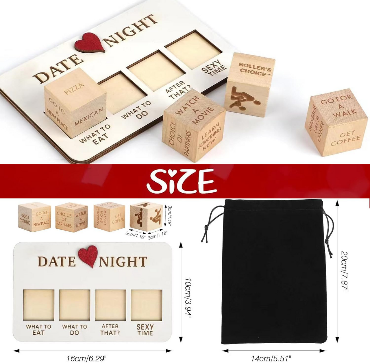 Date Night Dice After Dark Edition Date Night Wooden Dice Game For Couples Fun