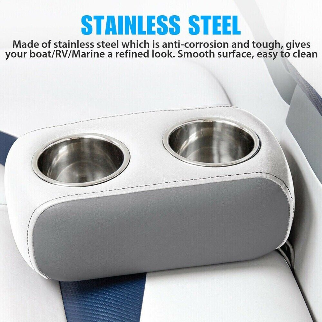 Universal Stainless Steel Cup Drink Holders for Car Boat Truck Marine Camper RV