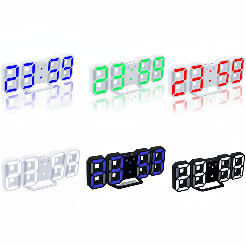 Digital 3D LED Big Wall Desk Alarm Clock Snooze 12/24 Hours Auto Brightness USB by The Perfect Part – Home & Kitchen in New condition from The Perfect Part for a low price