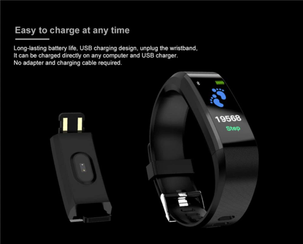 Fitness Smart Watch Activity Tracker Heart Rate For Women Men Oxygen BP Monitor
