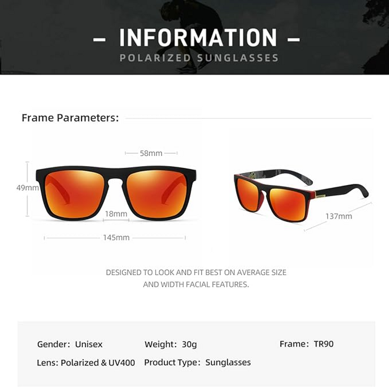 Square Polarized Sunglasses For Men Women Outdoor Sports Driving Glasses Golfing