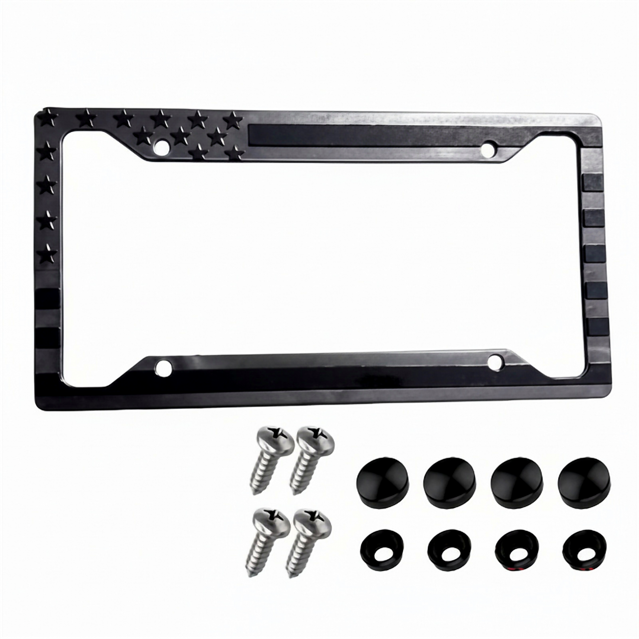1X Black 3D USA American Flag License Plate Frame Holder Auto Car Tag Decal ABS by The Perfect Part – Auto & Tools in New condition from The Perfect Part for a low price