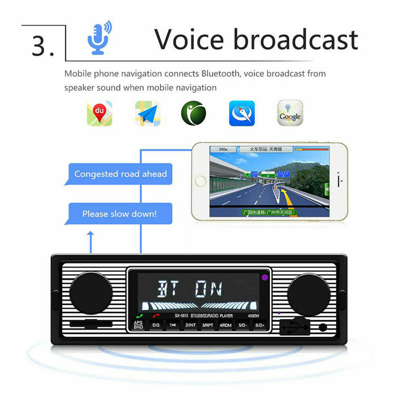 Bluetooth Vintage Car FM Radio MP3 Player USB Classic Stereo Audio Receiver AUX