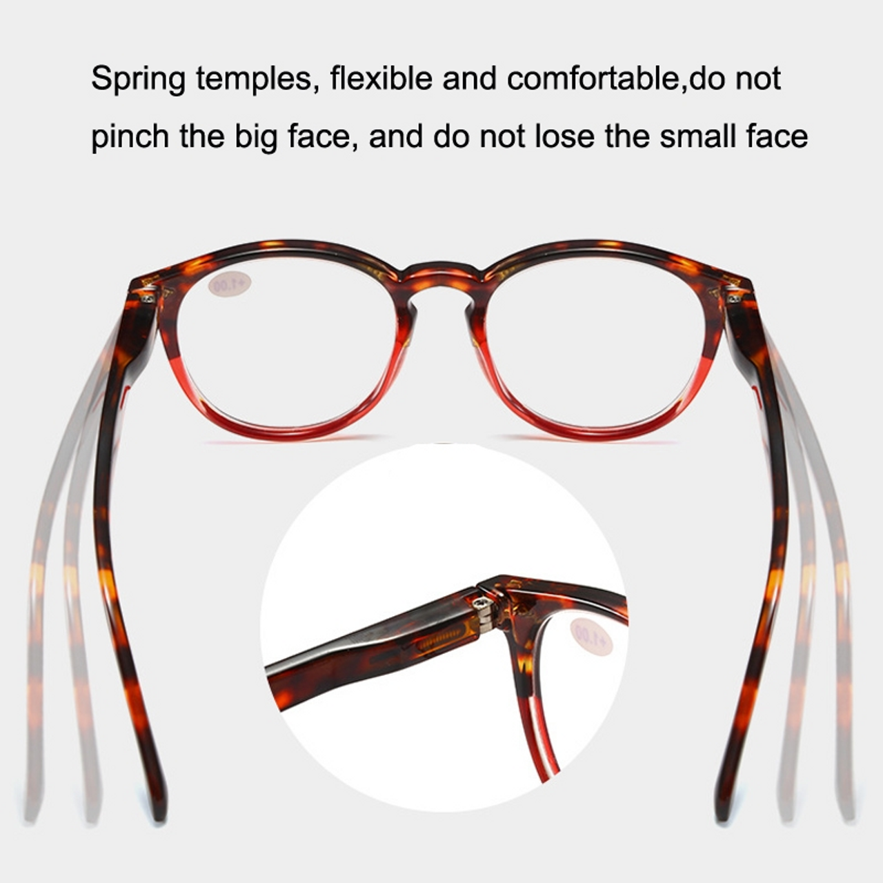 4 Pairs Mens Women Spring Hinge Round Horn Power Oval Reading Reader Glasses 1-4