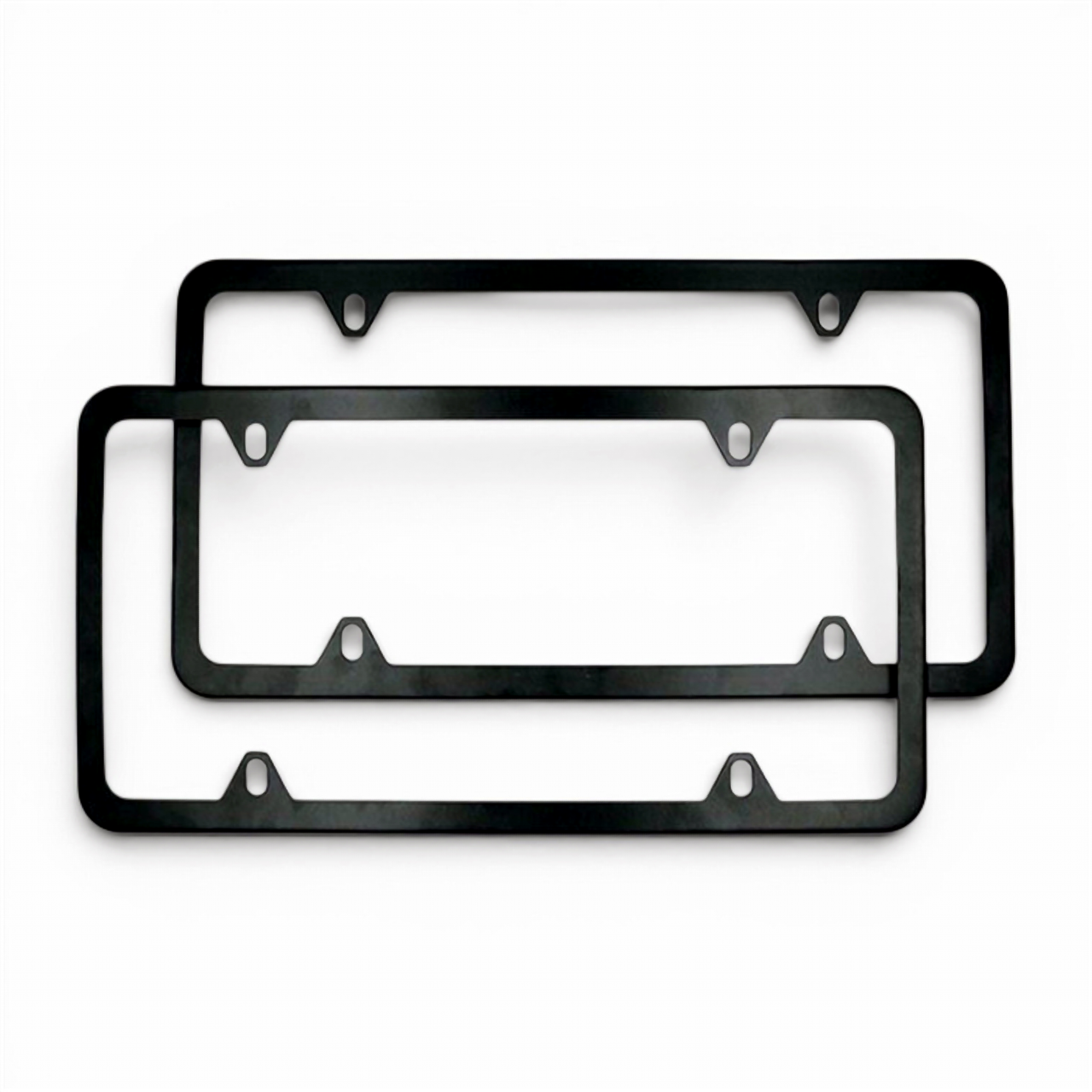 2x High Quality Stainless Steel Metal License Plate Frame Tag Cover Black New US
