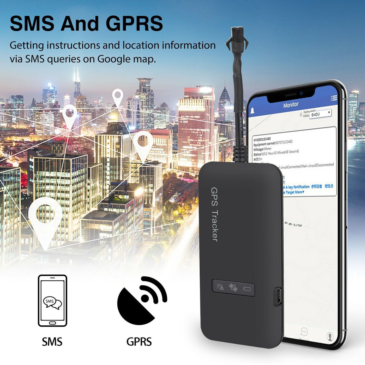 Real Time GPS Tracker Tracking Locator Device GPRS GSM Car/Motorcycle Anti Theft