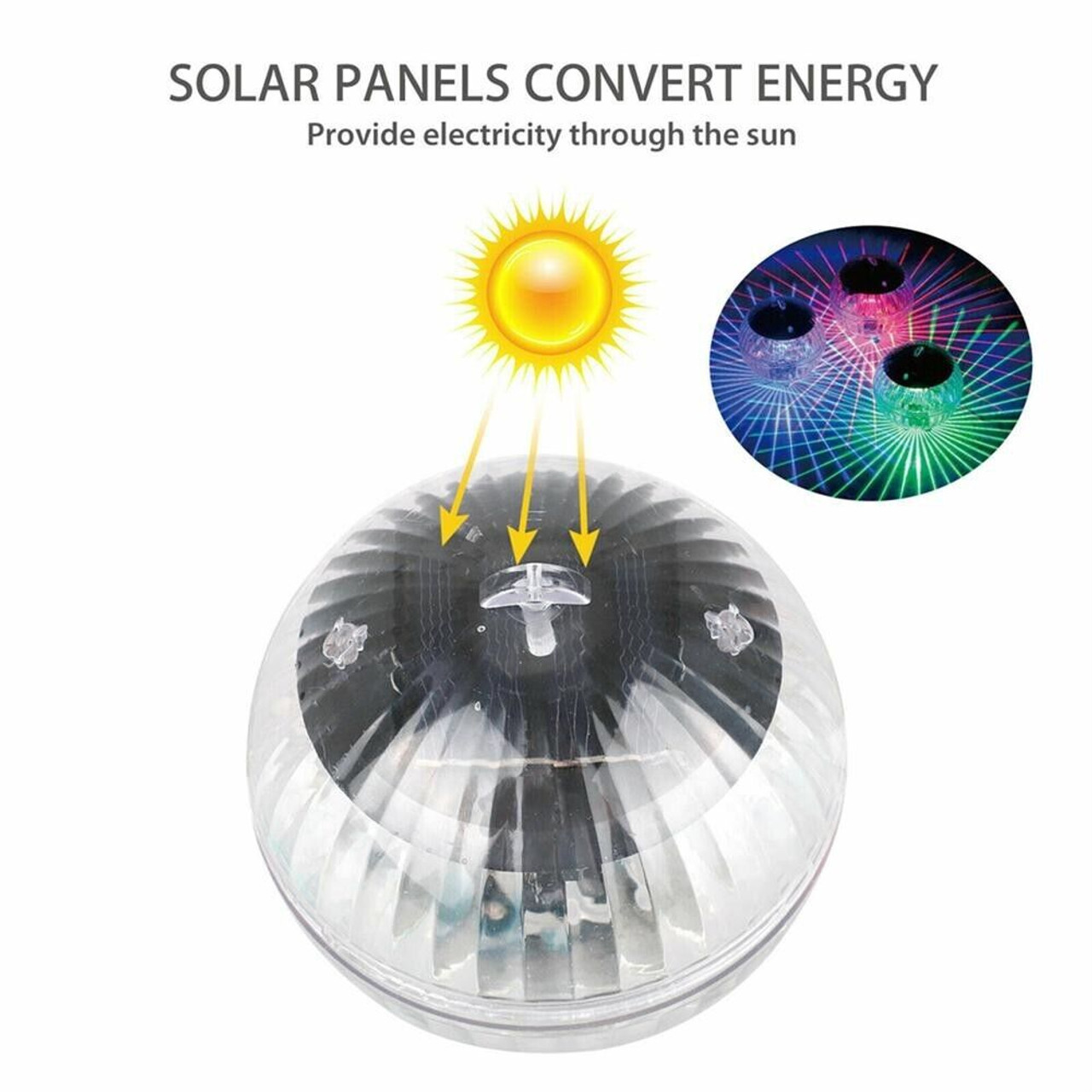 Outdoor Solar LED Floating Light Garden Pond Pool Lamp Rotating RGB Color Change