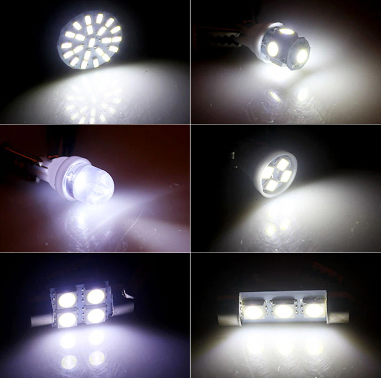 28pcs Car Interior White Combo LED Map Dome Door Trunk License Plate Light Bulbs