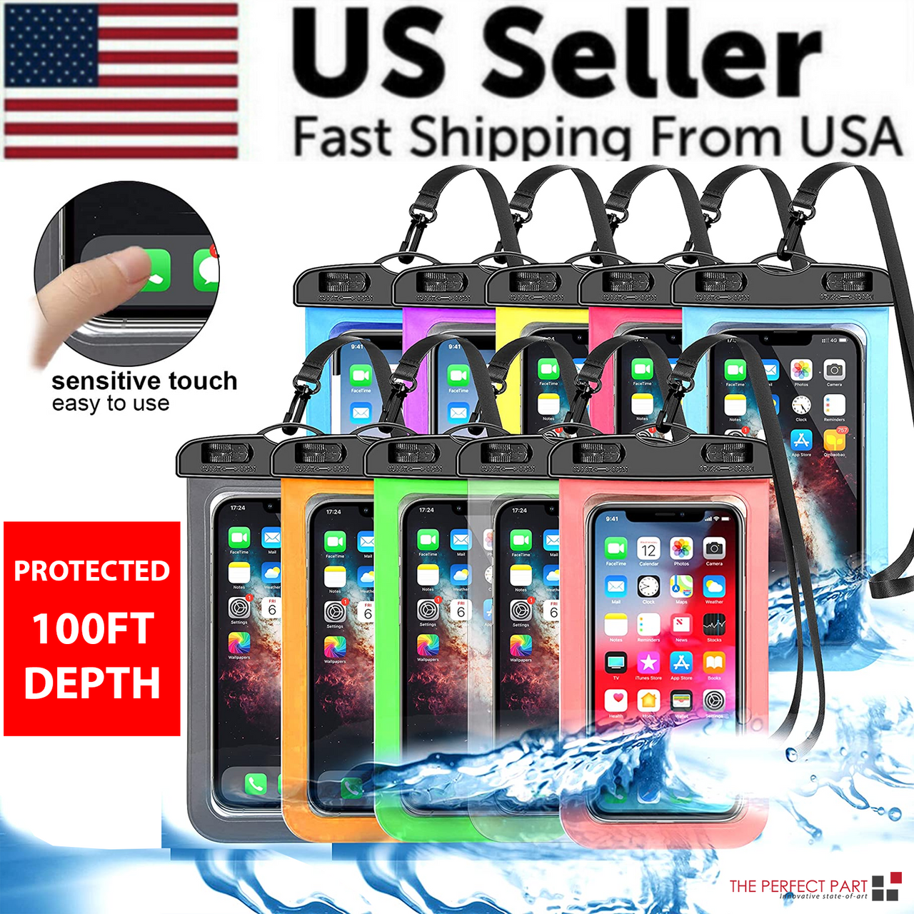 3 Pack Waterproof Floating Cell Phone Pouch Dry Bag Case Cover For Phone Samsung