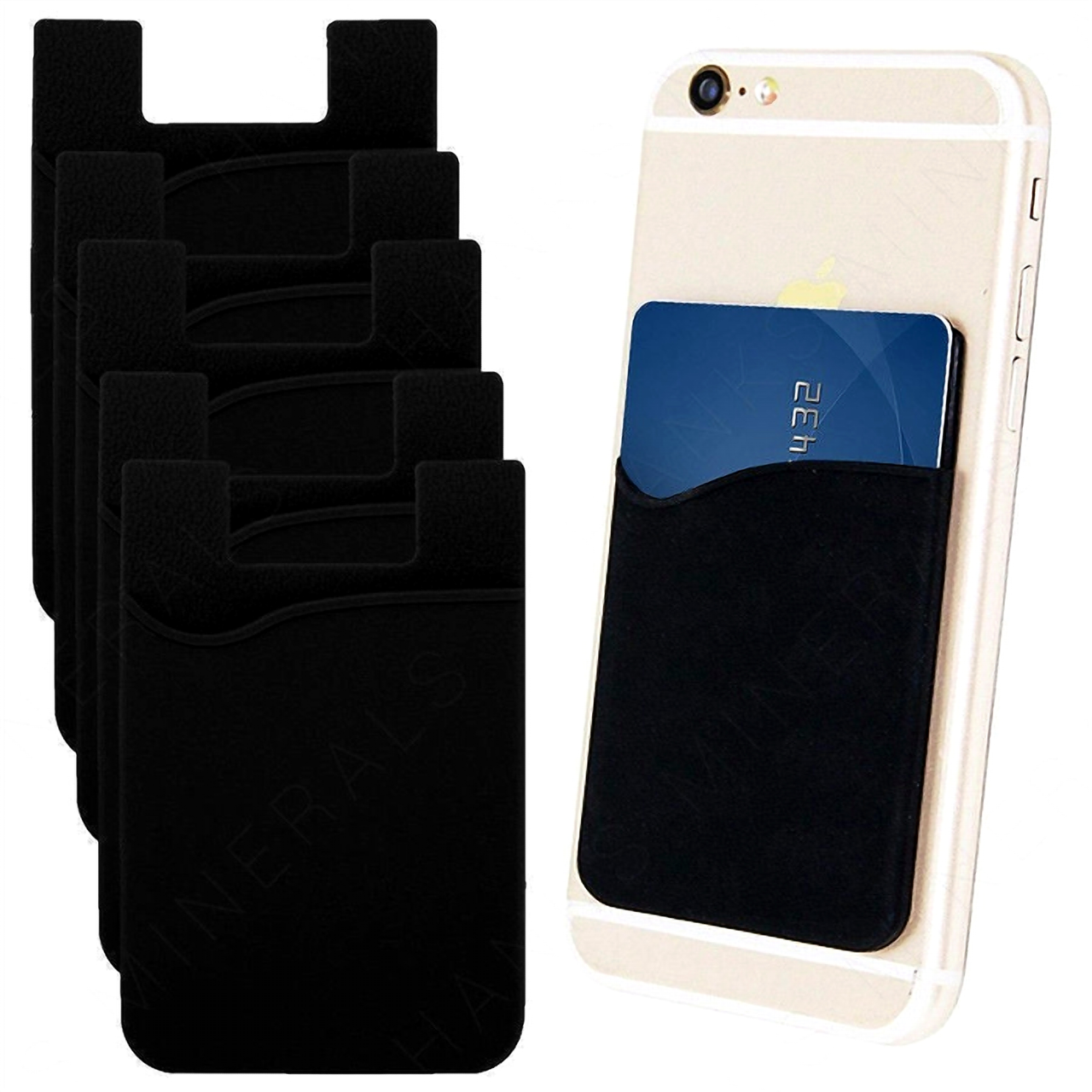 5x Silicone Credit Card Holder Cell Phone Wallet Pocket Sticker Adhesive Black by The Perfect Part – Wallets in New condition from The Perfect Part for a low price