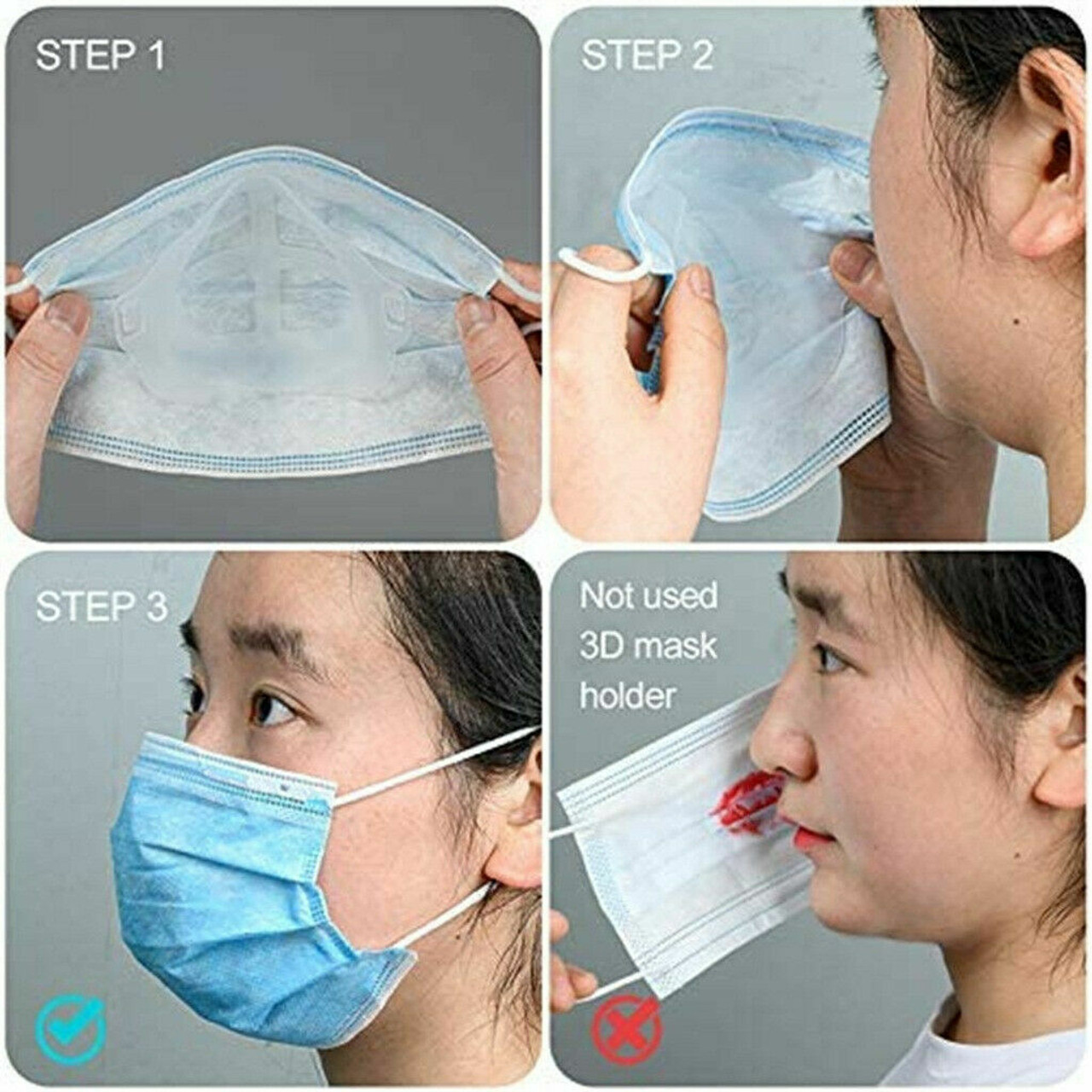 3D Face Mask Bracket Mouth Separate Inner Stand Holder Breathing Space Frame 