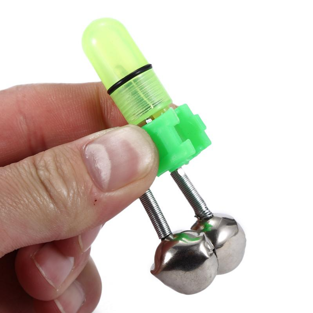 10/40 PC LED Night Fishing Bite Bait Alarm 2 Bells Light Rod Tip Clip Alert Ring