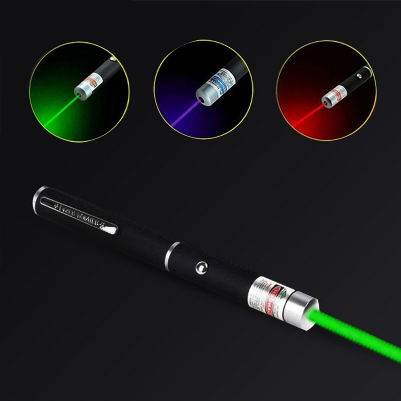 3 Packs 900Mile Laser Pointer Pen Green Blue Red Light Visible Beam Lazer