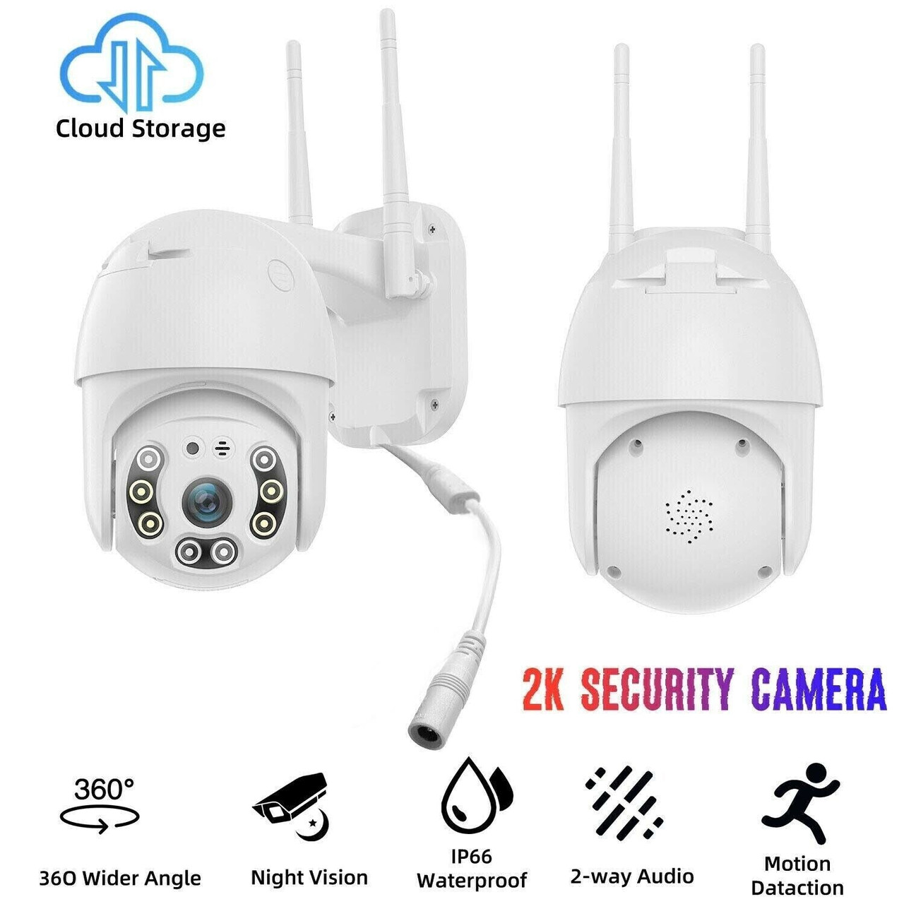 1080P HD WIFI Camera Wireless Outdoor CCTV IP PTZ Smart Home Security IR Cam US