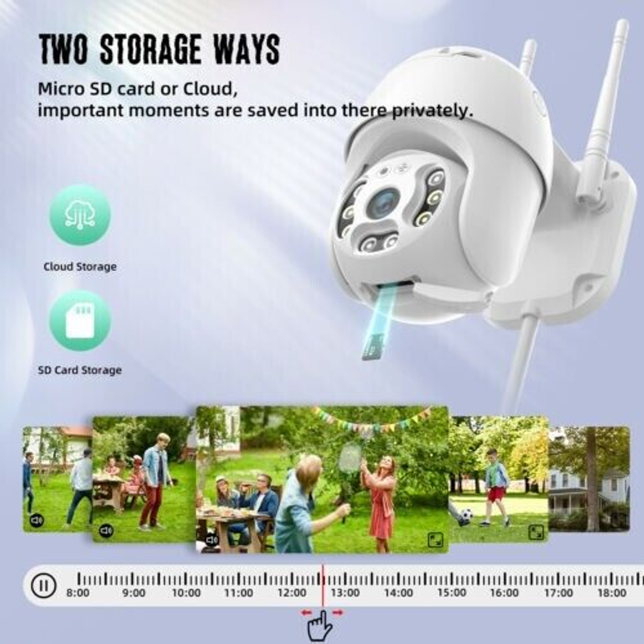 1080P HD WIFI Camera Wireless Outdoor CCTV IP PTZ Smart Home Security IR Cam US
