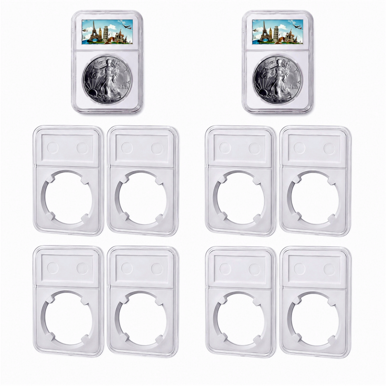 10pcs Coin Display Slabs 38mm Graded Storage for MORGAN/PEACE/IKE SILVER DOLLAR by The Perfect Part – Bags & Organizers in New condition from The Perfect Part for a low price