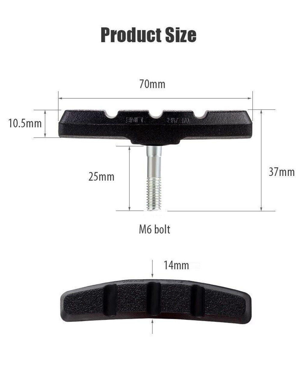 5 Pairs High Grade Cycling Bicycle Bike V Brake Pads 70mm Shoes Pads Black