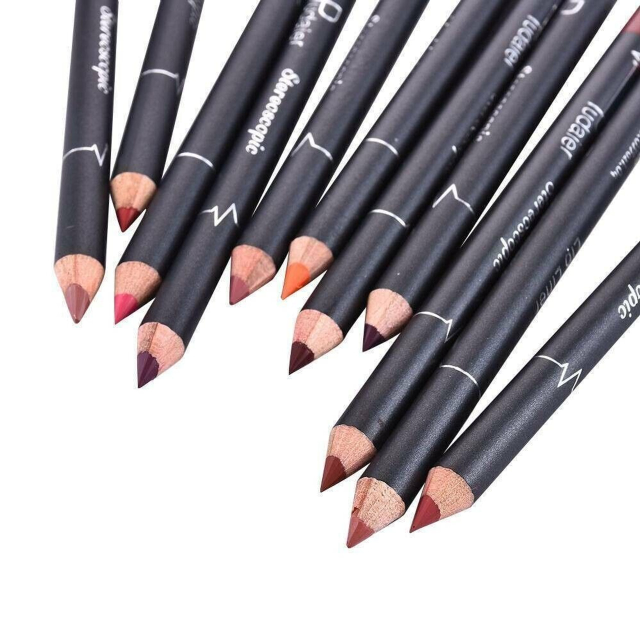 12Pcs Women Waterproof Lipstick Long Lasting Matte Lip Liner Pencil Lip Pen Set