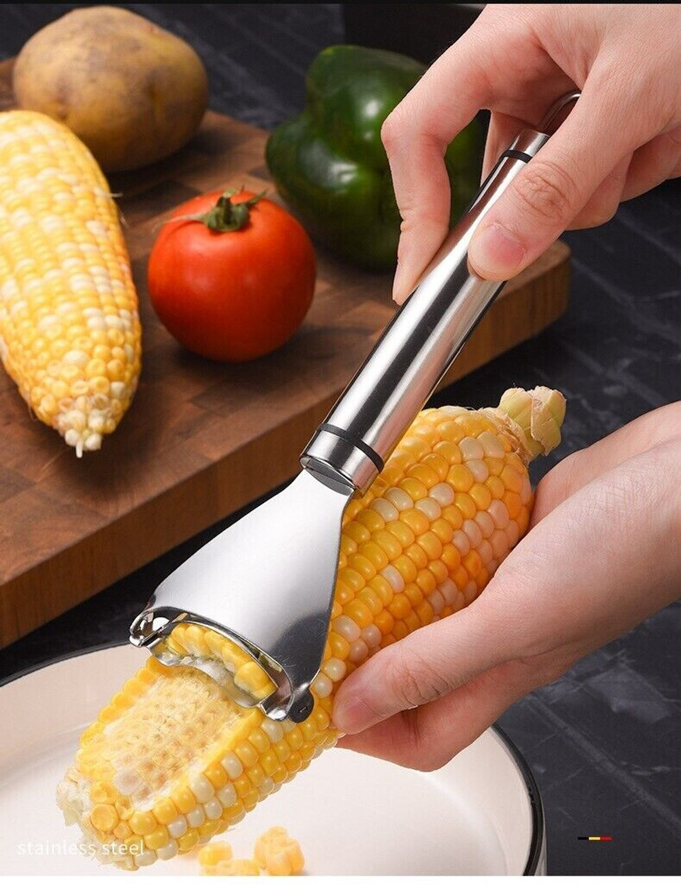 2x Corn Cob Peeler Stainless Steel Thresher Stripper Remover Kitchen Cutter Tool