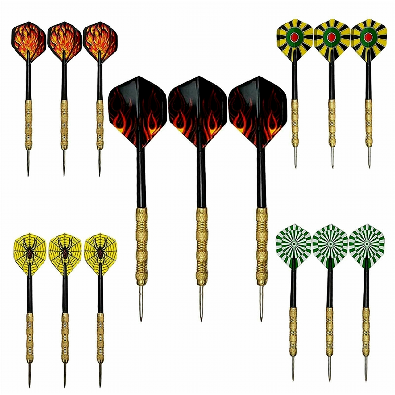 5 Sets (15Pcs) Steel Tip Professional Darts Set Darts Slim Barrel Dart Flights by The Perfect Part – Sports & Fitness in New condition from The Perfect Part for a low price