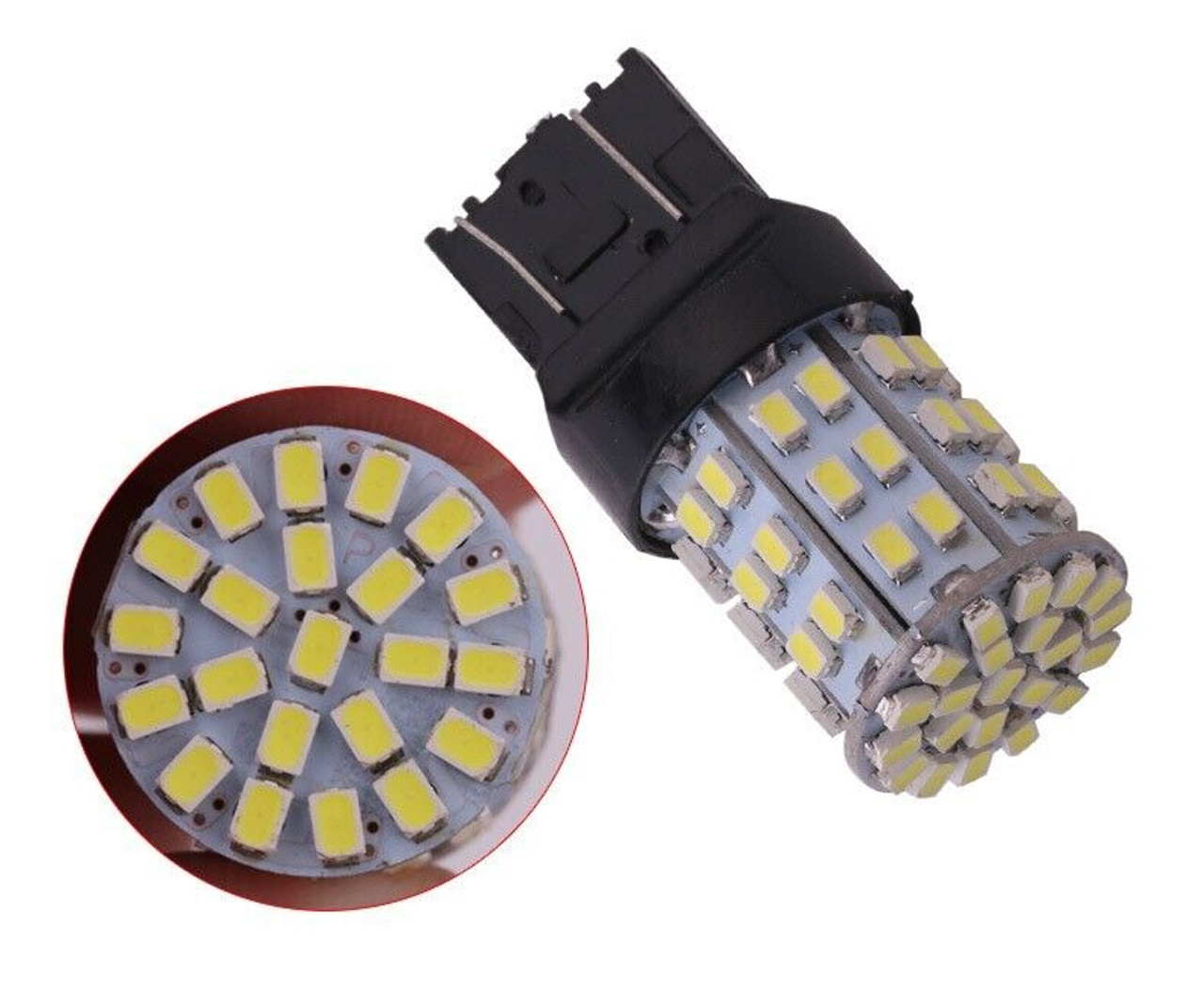 4X 3157 3156 64SMD LED Reverse Tail Brake Turn Signal DRL Light Bulb 6000K White