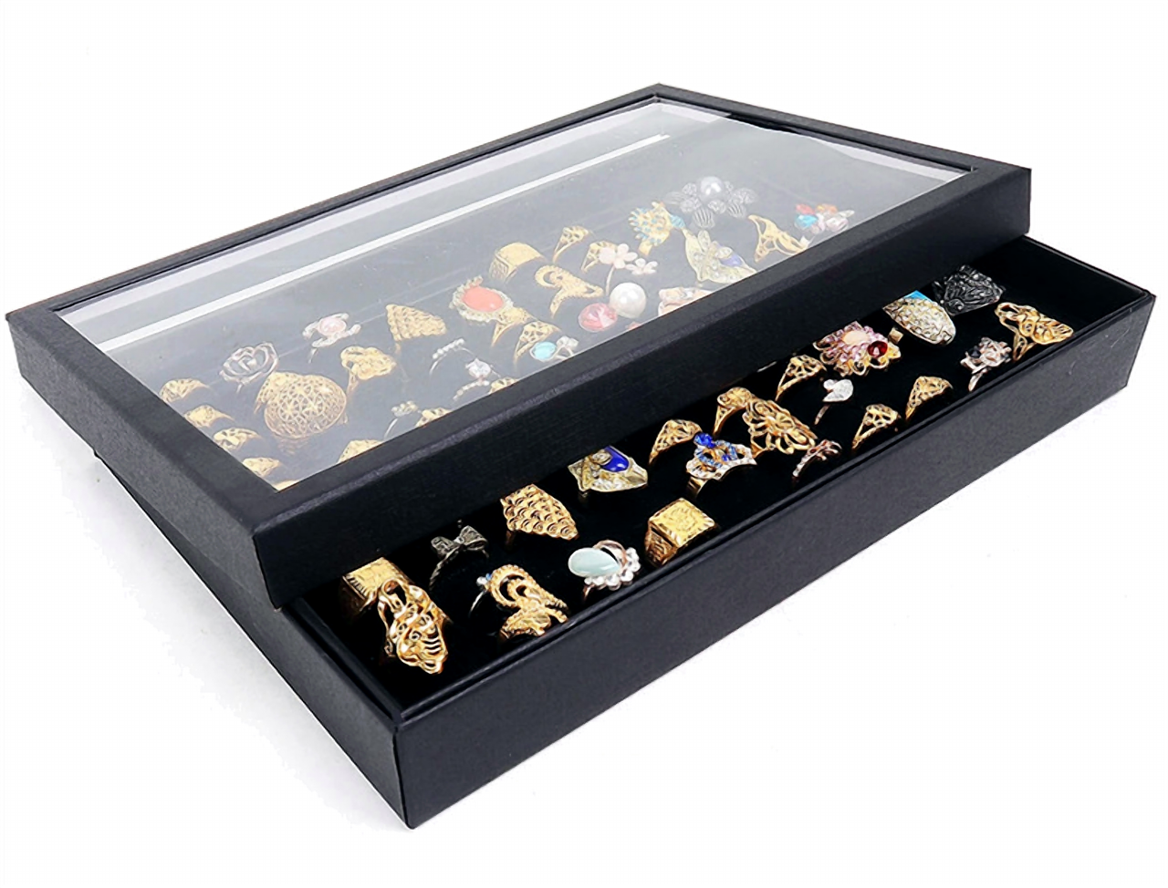 100 Slots Jewelry Ring Display Organizer Tray Holder Earrings Storage Box Case by The Perfect Part – Jewelry & Accessories in New condition from The Perfect Part for a low price