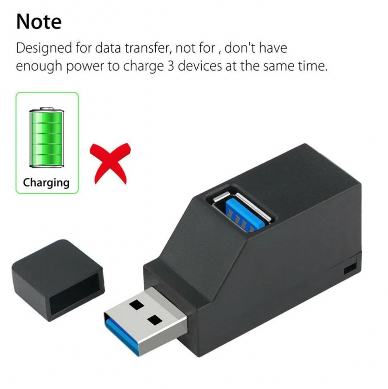 2 Pcs 3 Port USB 3.0 Hub Portable High Speed Splitter Box For PC Notebook Laptop